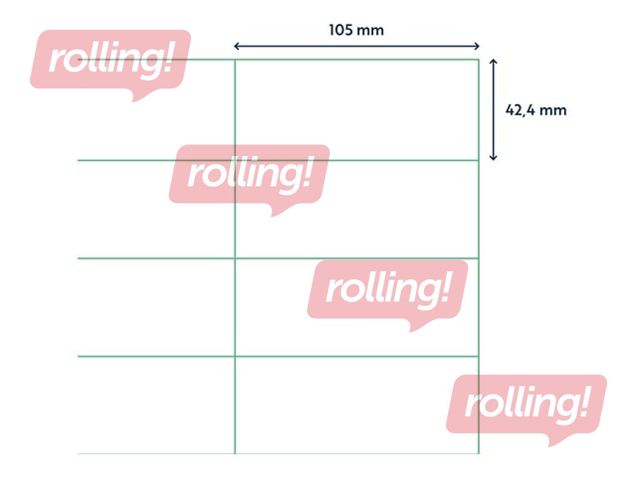 Labels Rillprint, A4, 105x42.4 mm, 100 sheets, white 
