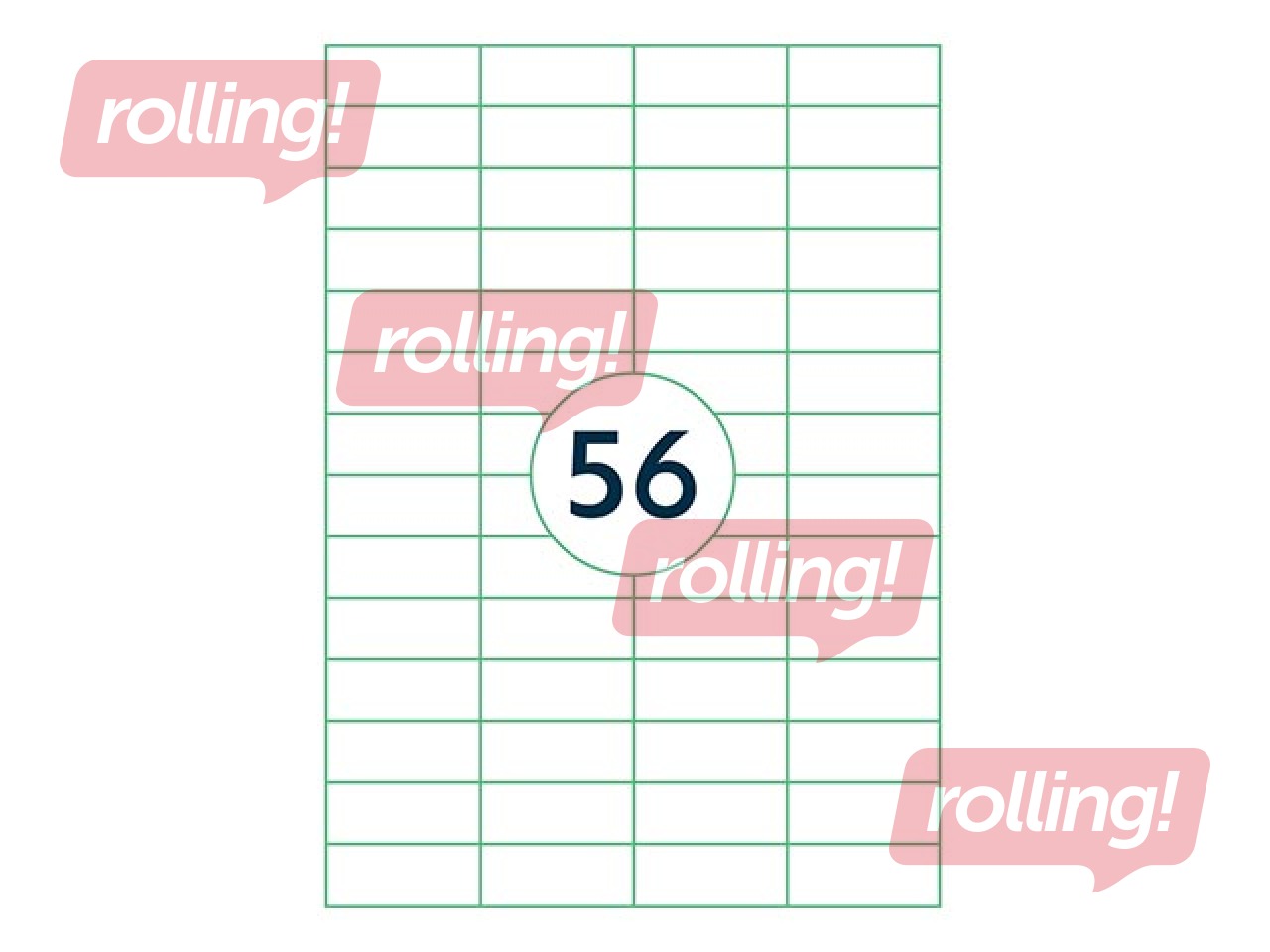 Etiketid Rillprint, A4, 52.5x21.2 mm, 100 lehte, valge 