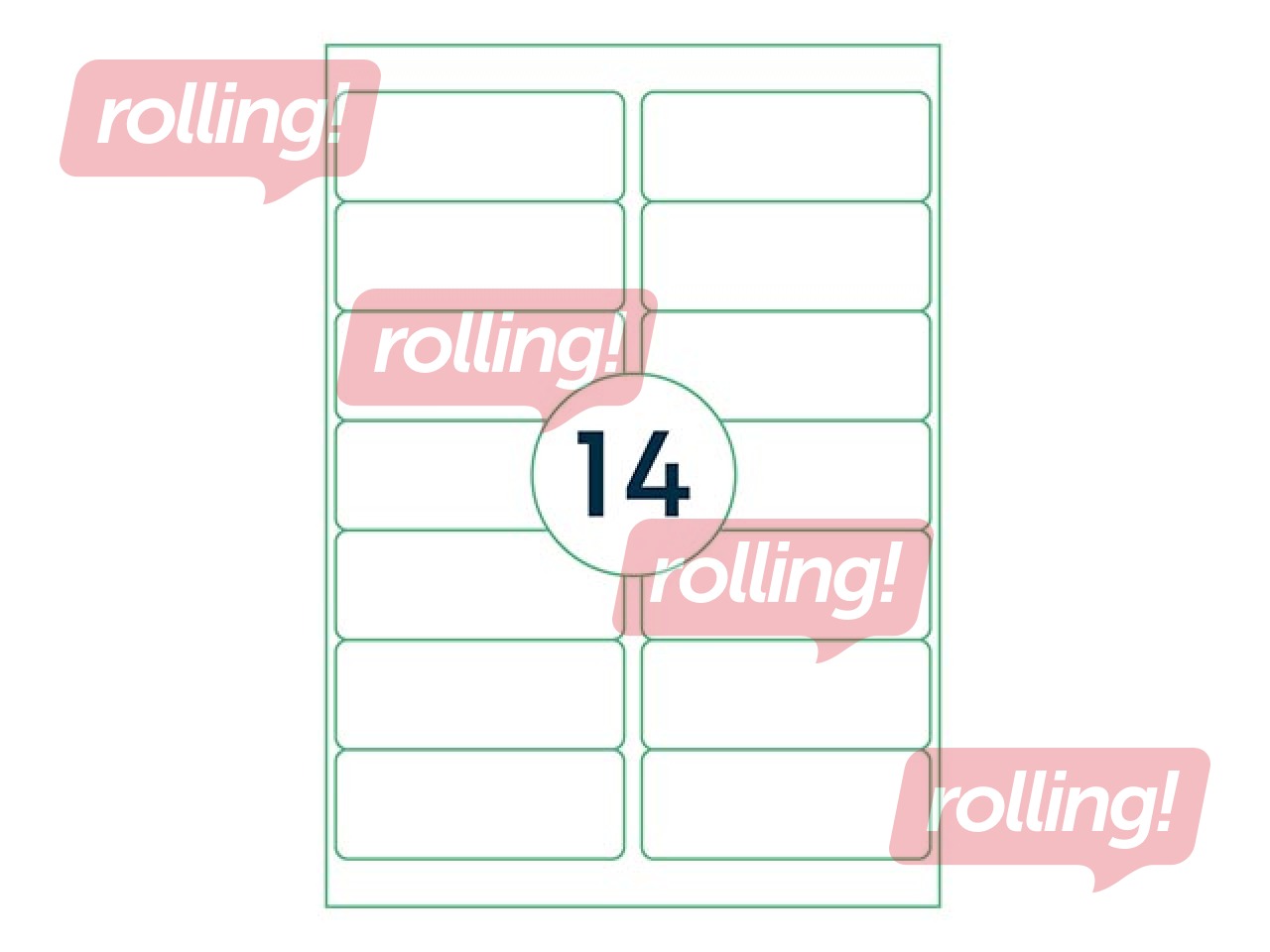 Etiketid Rillprint, A4, 99.1x38.1 mm, 100 lehte, valge