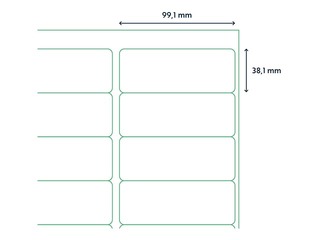 Etiketid Rillprint, A4, 99.1x38.1 mm, 100 lehte, valge