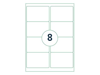 Etiketid Rillprint, A4, 99.1x67.7 mm, 100 lehte, valge 
