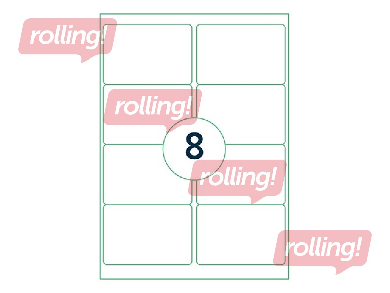Labels Rillprint, A4, 99.1x67.7 mm, 100 sheets, white 