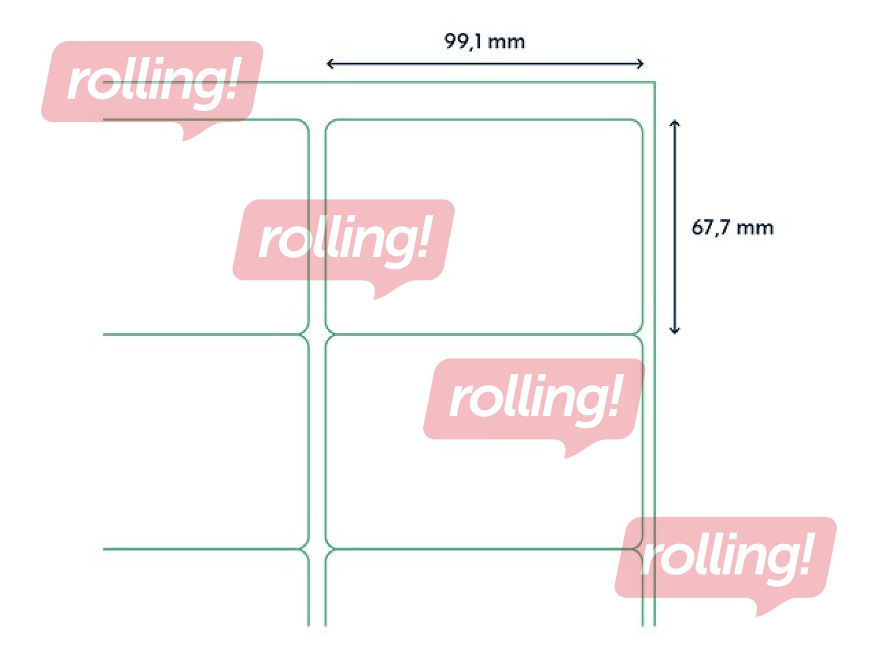 Labels Rillprint, A4, 99.1x67.7 mm, 100 sheets, white 
