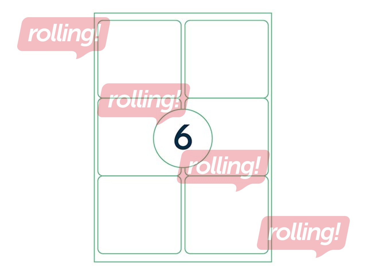 Etiketid Rillprint, A4, 99.1x93.1 mm, 100 lehte, valge