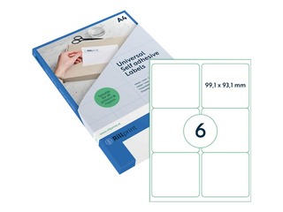 Labels Rillprint, A4, 99.1x93.1 mm, 100 sheets, white 