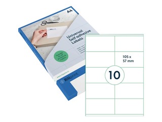 Etiketid Rillprint, A4, 105x57 mm, 100 lehte, valge 