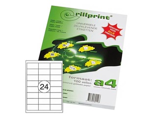 Наклейки Rillprint, A4, 66x33.8 мм,100 листов, белые
