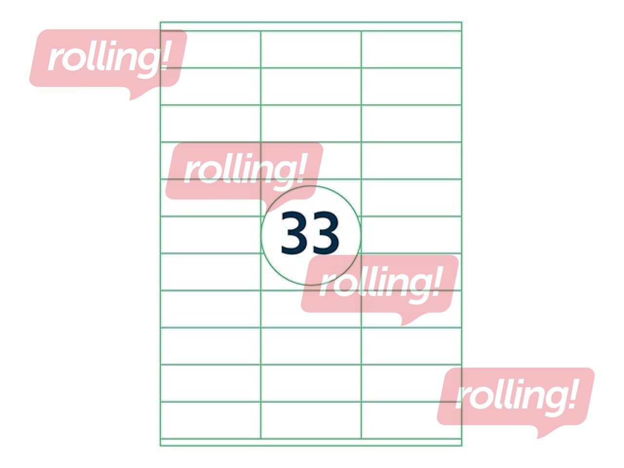 Uzlīmes Rillprint, A4,70x26 mm, 100 loksnes, baltas 