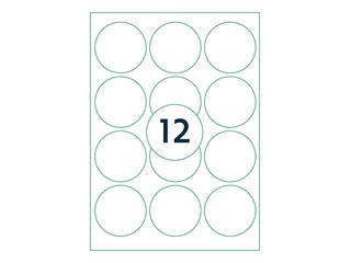 Labels Rillprint, D-63.5 mm, 100 sheets, white 
