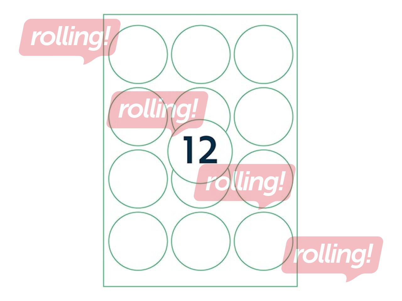 Labels Rillprint, D-63.5 mm, 100 sheets, white 