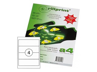Наклейки Rillprint, A4,192x62 мм, 100 листов, белые 
