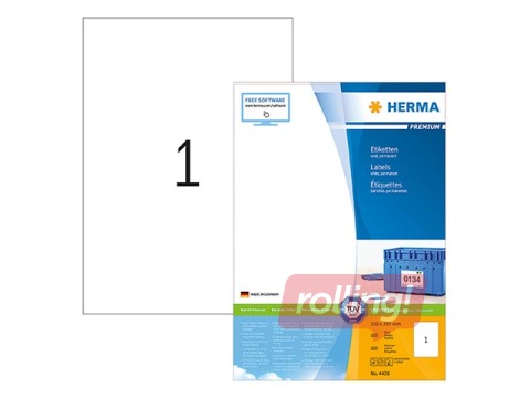 Etiketid Herma Premium, A4, 210x297 mm, 200 lehte, valge