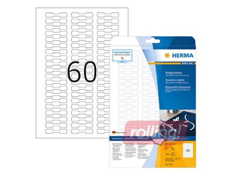 Väärisehete etiketid Herma Special, A4, 49x10 mm, 25 lehte, valge