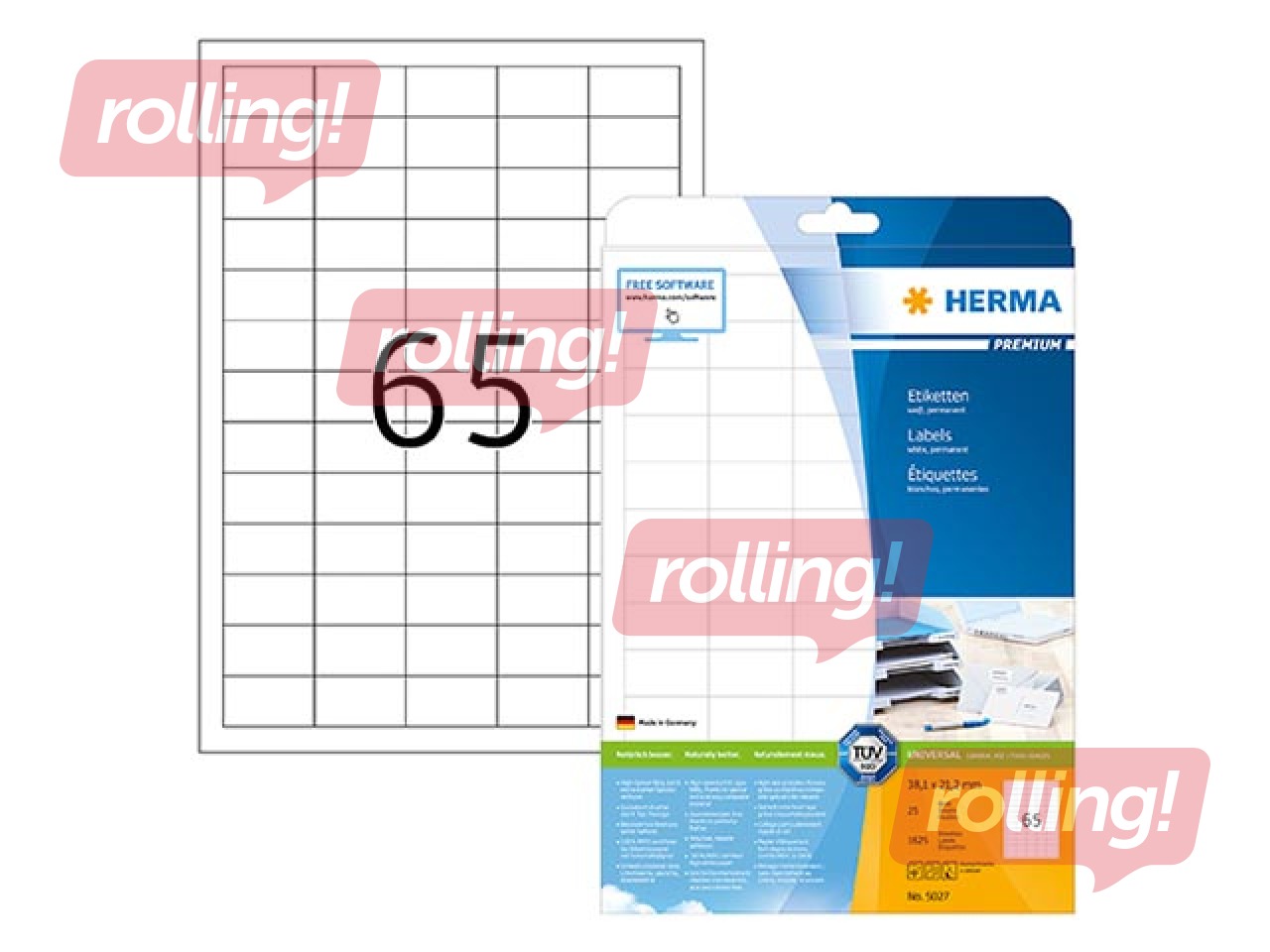 SALE Sügavkülma etiketid Herma Special, A4, 38.1x21.2 mm, 25 lehte, valge