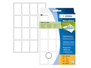 Наклейки Herma Special, 25x40 мм, 32 листа, многоразового использования