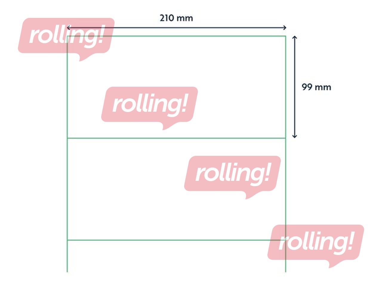Etiketid Rillprint, A4, 210x99 mm,100 lehte, valge 