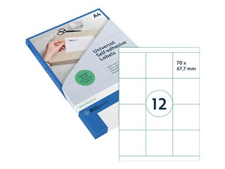 Labels Rillprint, A4, 70x67.7 mm, 100 sheets, white 