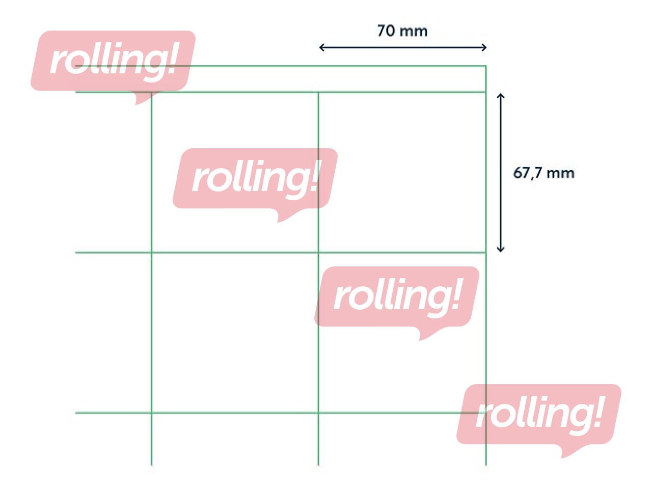 Labels Rillprint, A4, 70x67.7 mm, 100 sheets, white 