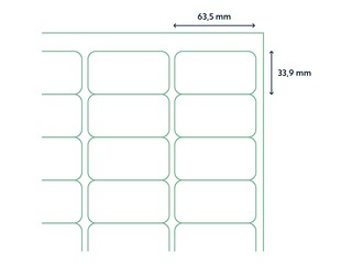 Etiketid Rillprint, A4, 63.5x33.9 mm, 100 lehte, valge 