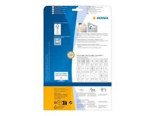 Kergesti eemaldatavad sildid Herma, Special, valged, A4, 63.5x46.6mm, 25 lehte