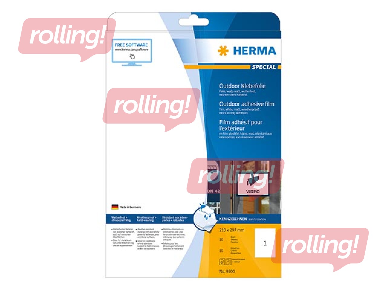 Ilmastikukindlad etiketid A4 , 210x297 mm valge, 10 tk.