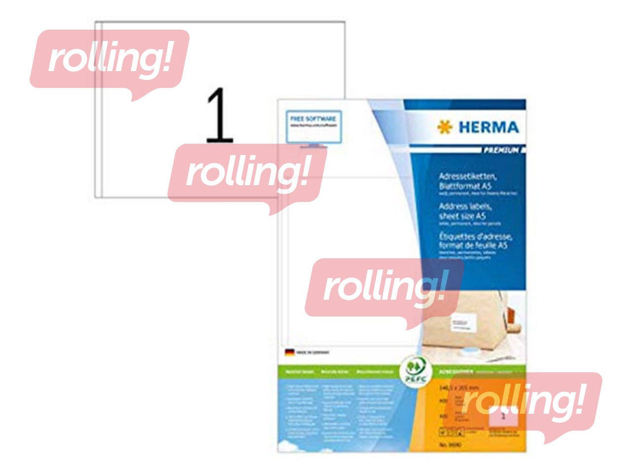 Herma kleepsud A5, 148,5x205 mm, 400 lehte, valged