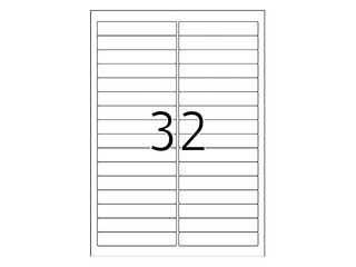 Eemaldatavad etiketid A4, 96 x 16,9 mm, valge, 25 lehte