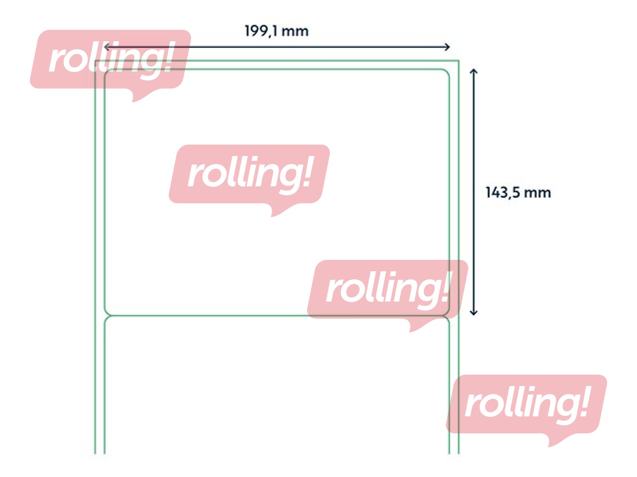 Etiketid Rillprint, A4, 199.1x143.5 mm, 100 lehte, valge  (Ümarad nurgad)