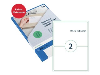 Labels Rillprint, A4, 199.1x143.5 mm, 100 sheets, white 