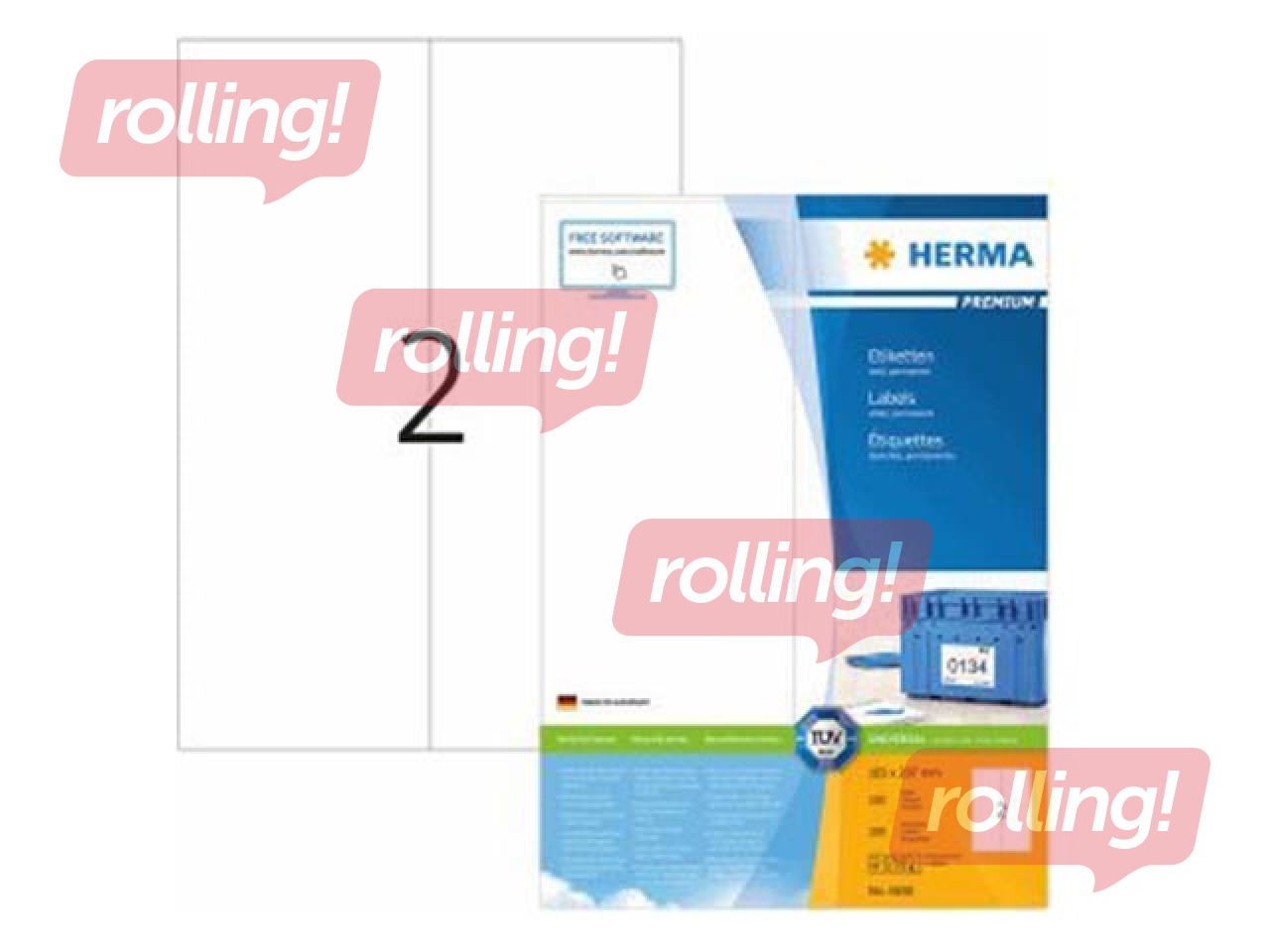 Etiketid Herma Premium A4 105 x 297 mm, valged, 100 lehte