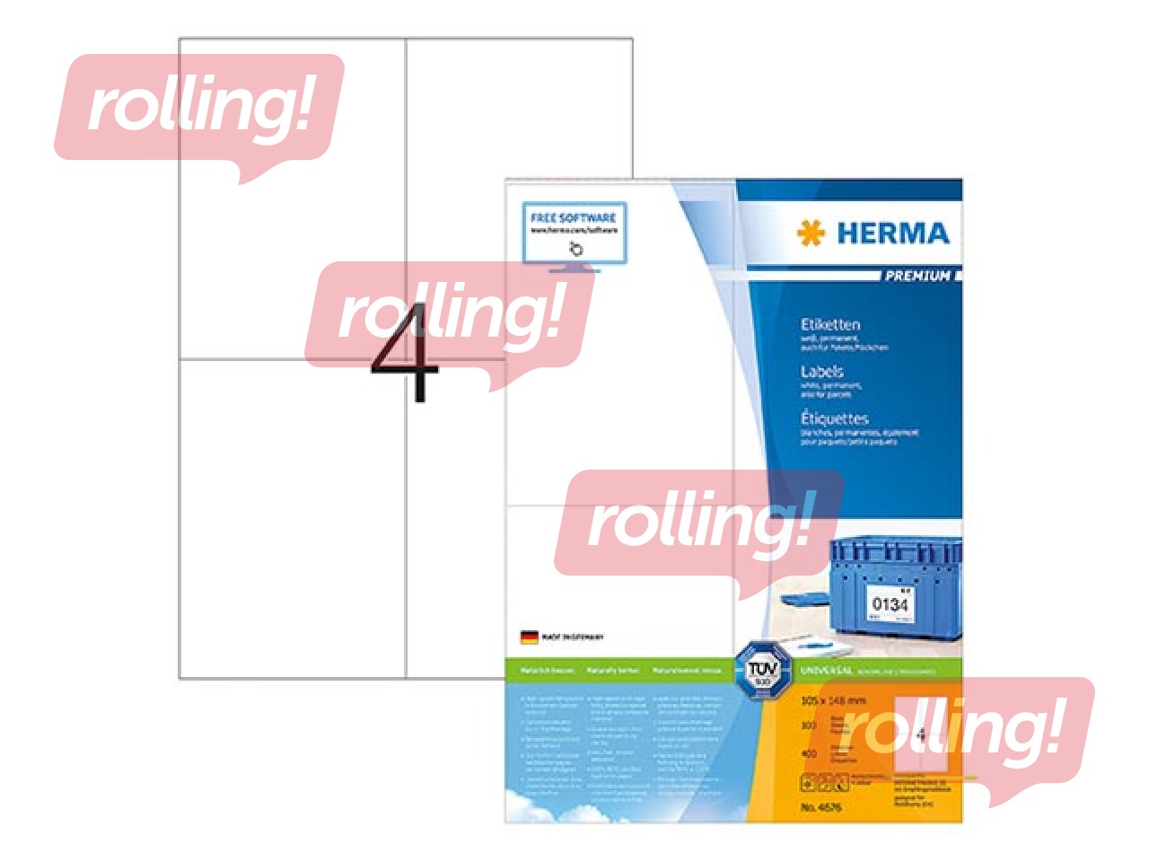 Ilmastikukindlad kleebisetiketid Herma 105 x 148 mm, 25 lehte, valged, väga tugeva kinnitusega