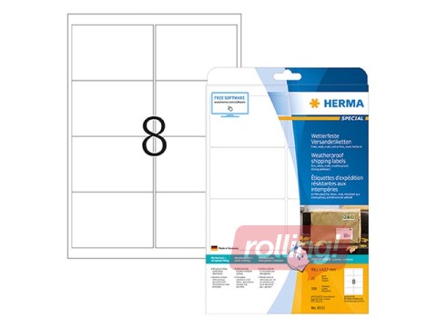 Ilmastikukindlad kleebisetiketid, A4, 99,1 x 67,7 mm, valged, väga tugeva kinnitusega