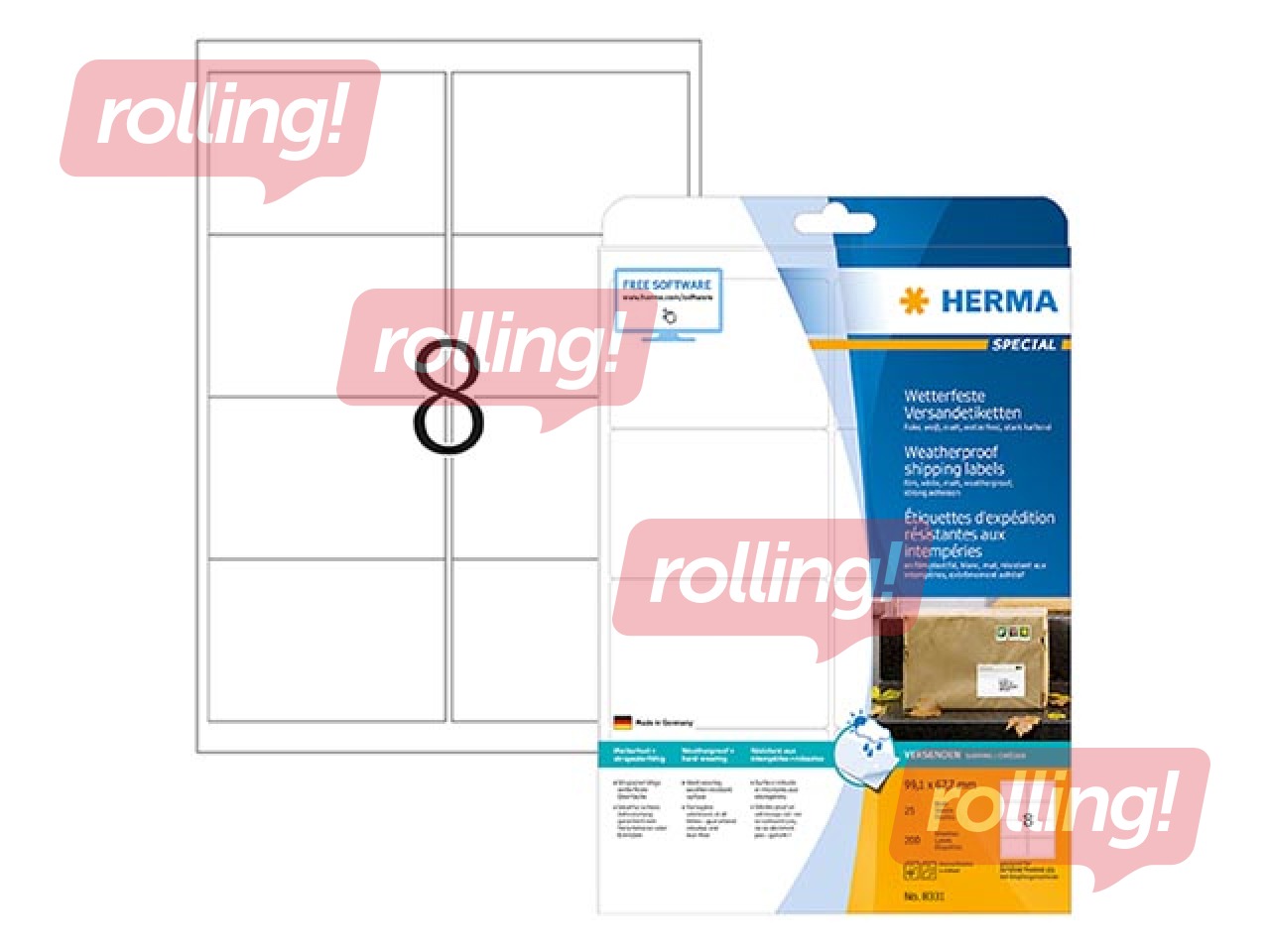 Ilmastikukindlad kleebisetiketid, A4, 99,1 x 67,7 mm, valged, väga tugeva kinnitusega