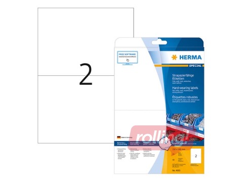 Ilmastikukindlad kleebisetiketid 210 x 148 mm, 25 lehte, väga tugeva kinnitusega