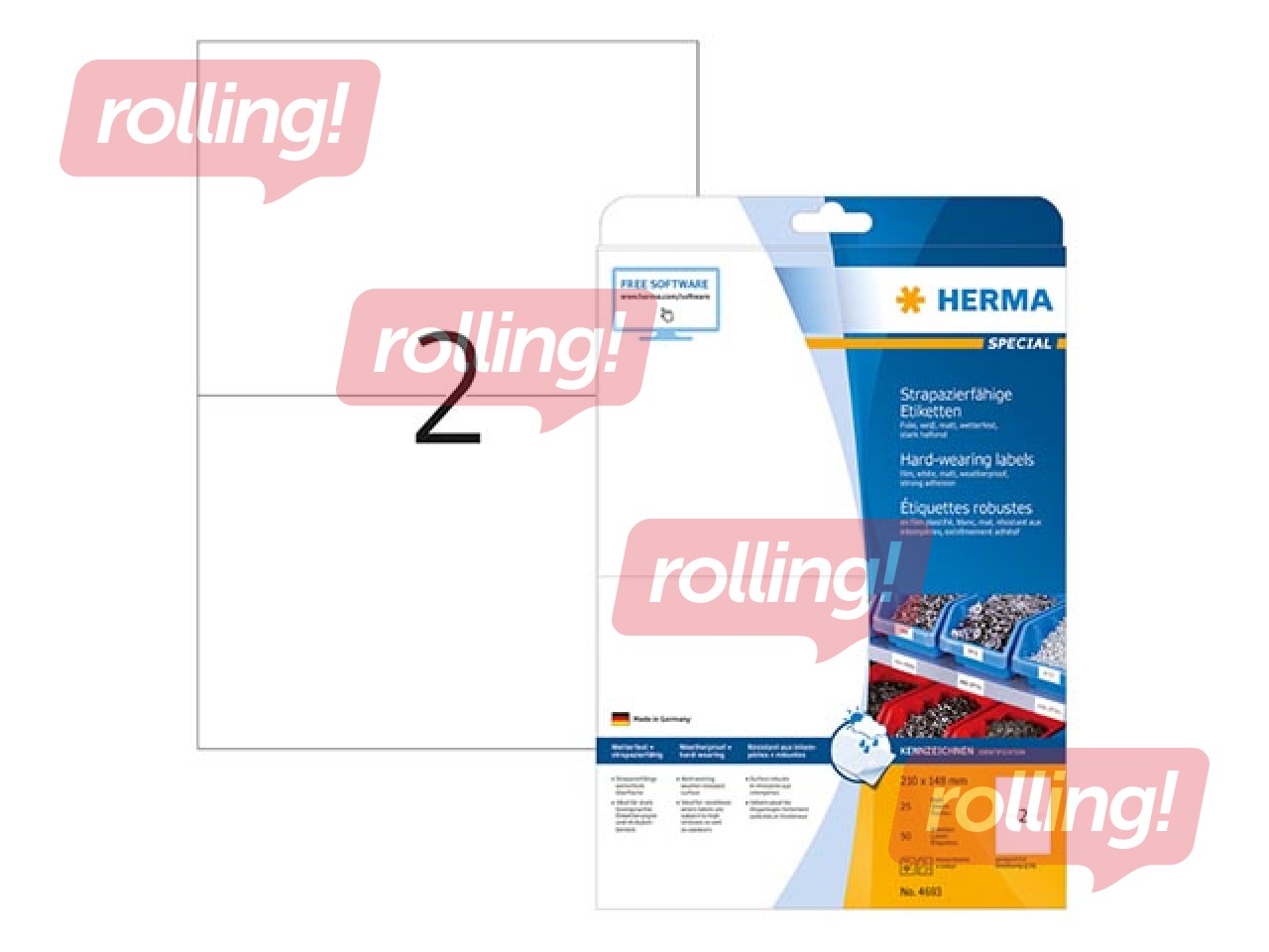 Ilmastikukindlad kleebisetiketid 210 x 148 mm, 25 lehte, väga tugeva kinnitusega