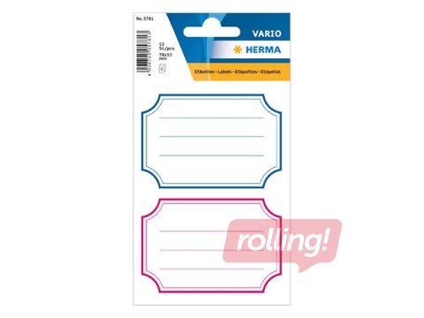Vihikuetiketid Herma Vario, sinine i punane, 78x53mm