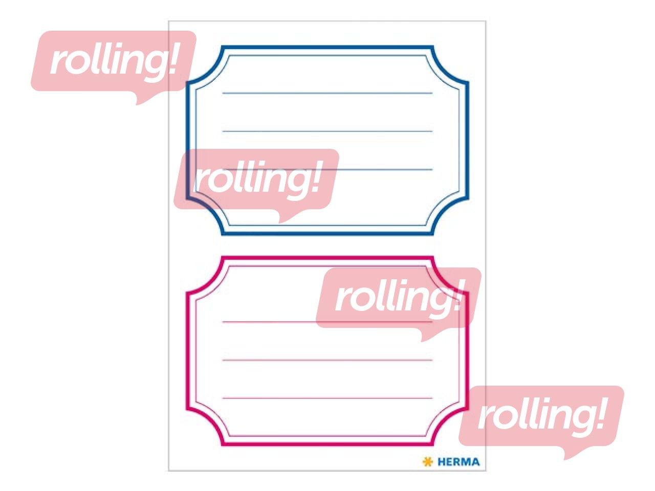 Vihikuetiketid Herma Vario, sinine i punane, 78x53mm