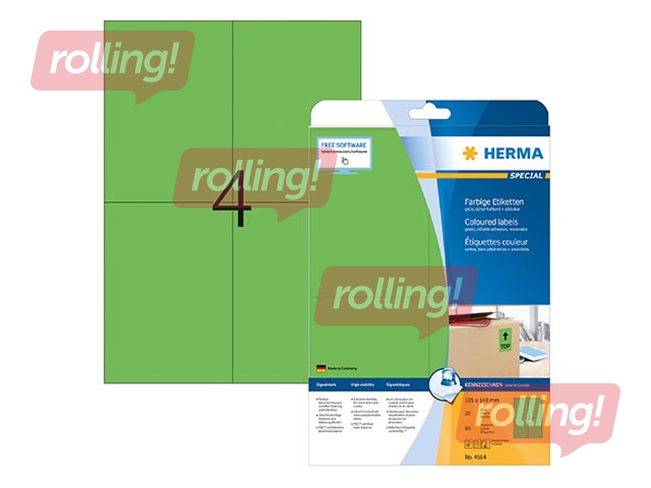 Etiketid Herma A4, 105x148 mm, roheline, 20 lehte, eemaldatavad