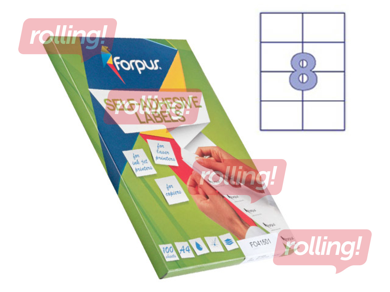 Etiketid Forpus, A4,105x74 mm, 100 lehte, valge