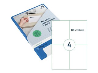 Labels Rillprint, A4, 105x148 mm, 100 sheets, white 