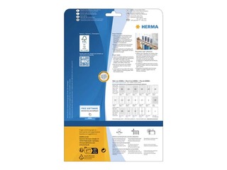 Etiketid Herma Power A4, 105 x 48 mm, 25 lehte, tugev nakkuvus, valge