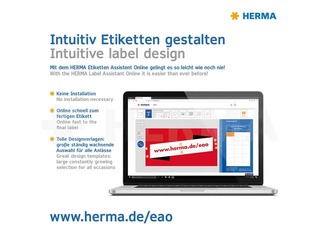 Kleebised Herma, QR-kood, A4, 40x40mm, valged, vastupidavad, 25 lehte