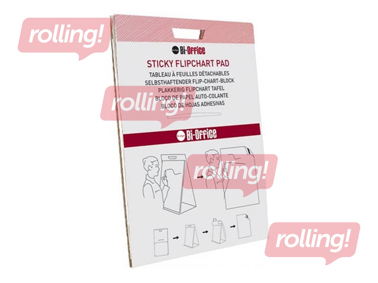 Paberiplokk Bi-Office, isekleepuv, valge, 50x58.5cm, 20 lehte