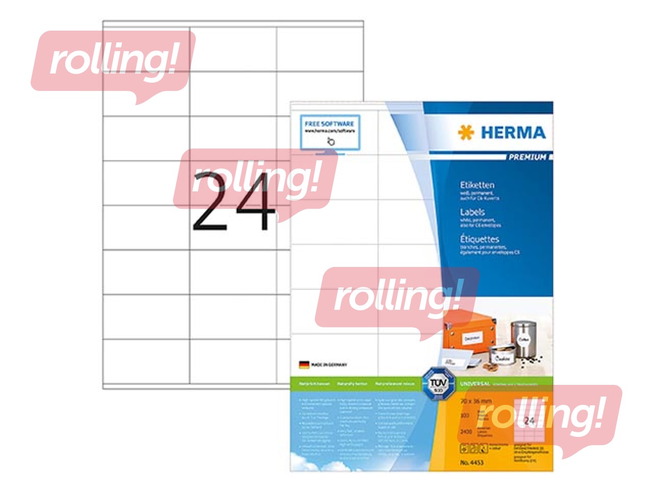 Läbipaistvad etiketid Herma Special, A4, 70x37mm, 25 lehte
