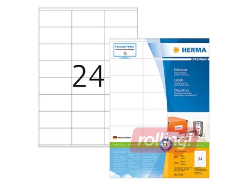 Наклейки Herma Special, A4, 70x37 мм, 25 листов, прозрачные