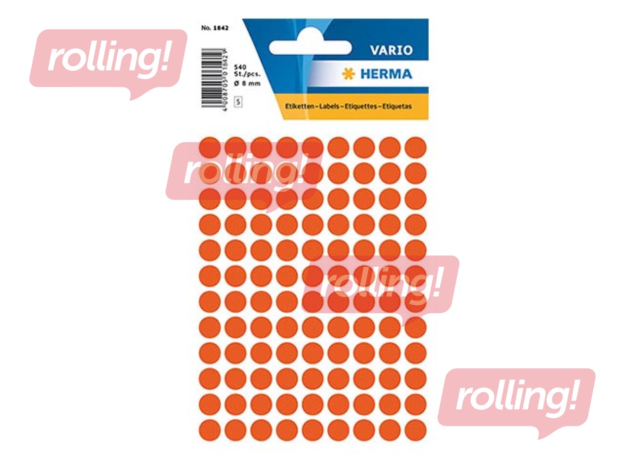 Etiketid, mitmeotstarbelised, Herma, 8 mm, punane