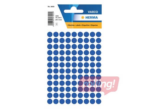 Etiketid, mitmeotstarbelised, Herma, 8 mm, tumesinine