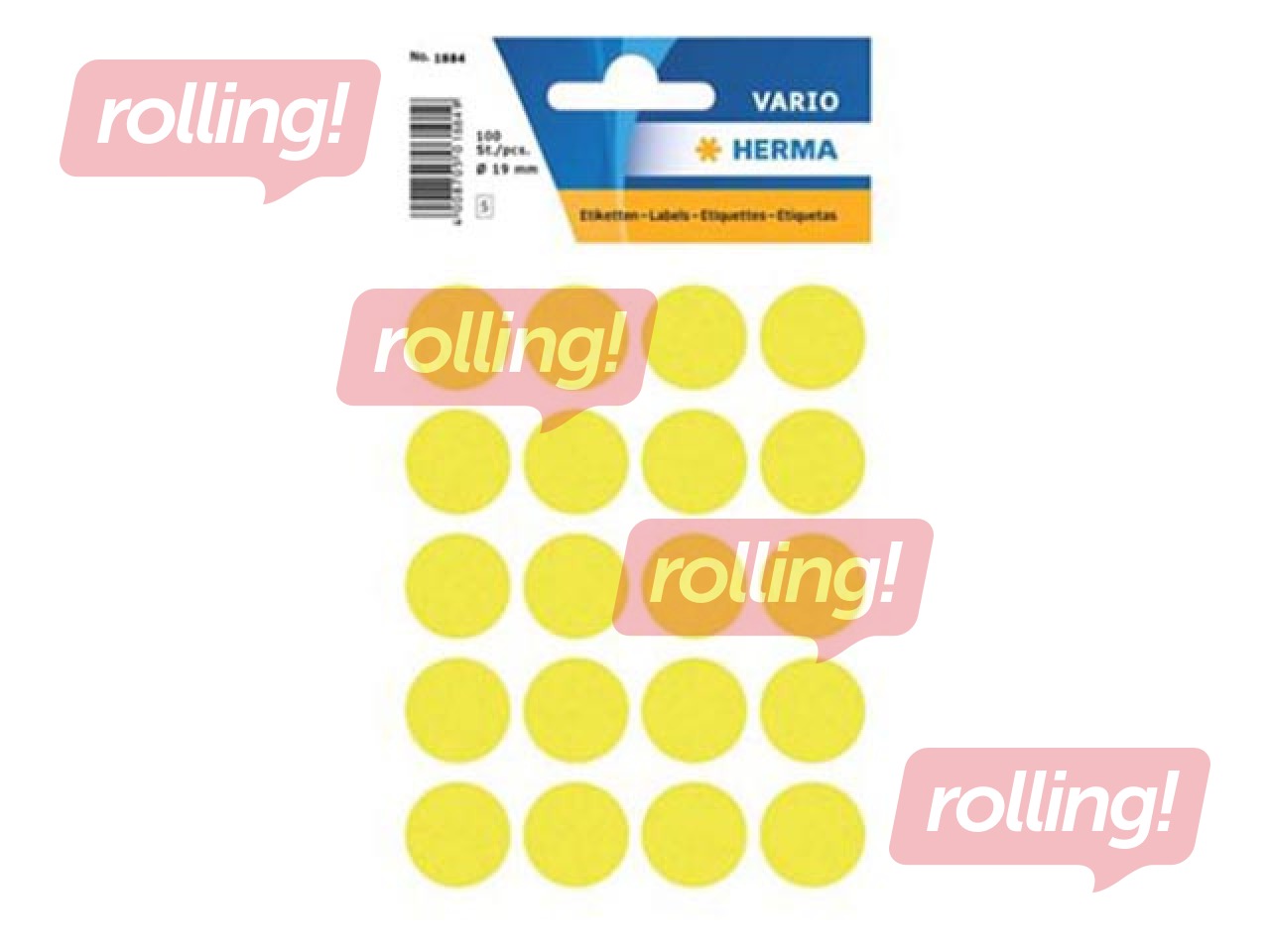 Multi-purpose labels Herma, 19 mm, yellow