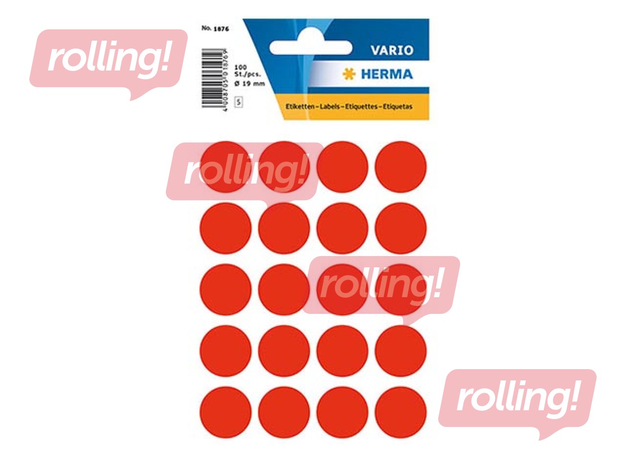 Etiketid, mitmeotstarbelised, Herma, 19 mm, punane