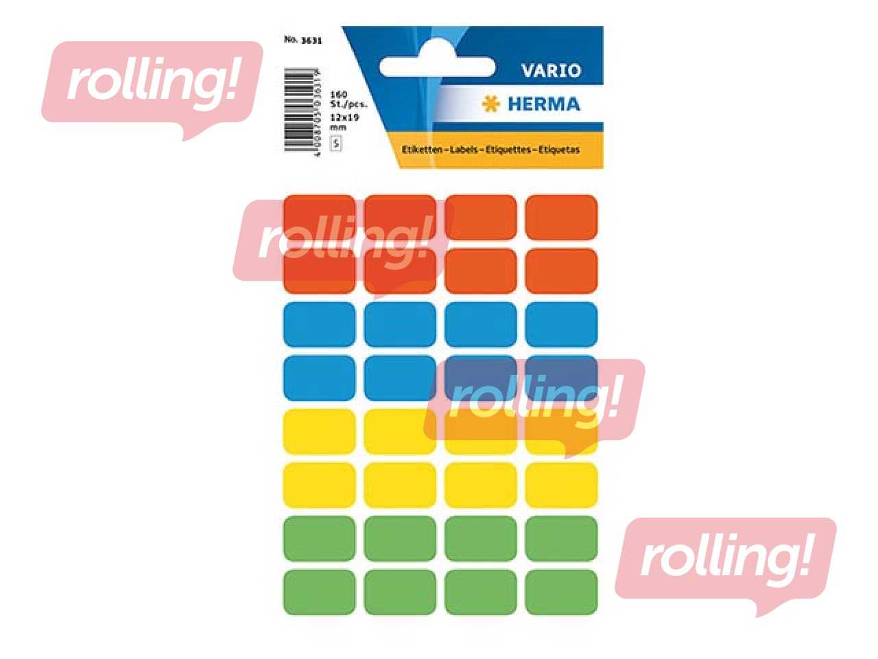Uzlīmes Herma,12x19 mm, dažādas krāsas, 160 gab.
